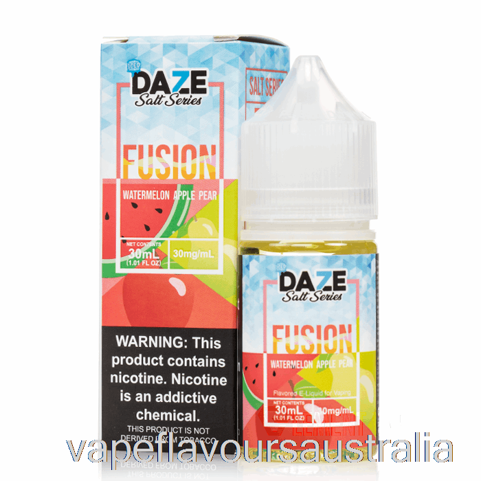 Vape Nicotine Australia ICED Watermelon Apple Pear - 7 Daze Fusion Salts - 30mL 50mg